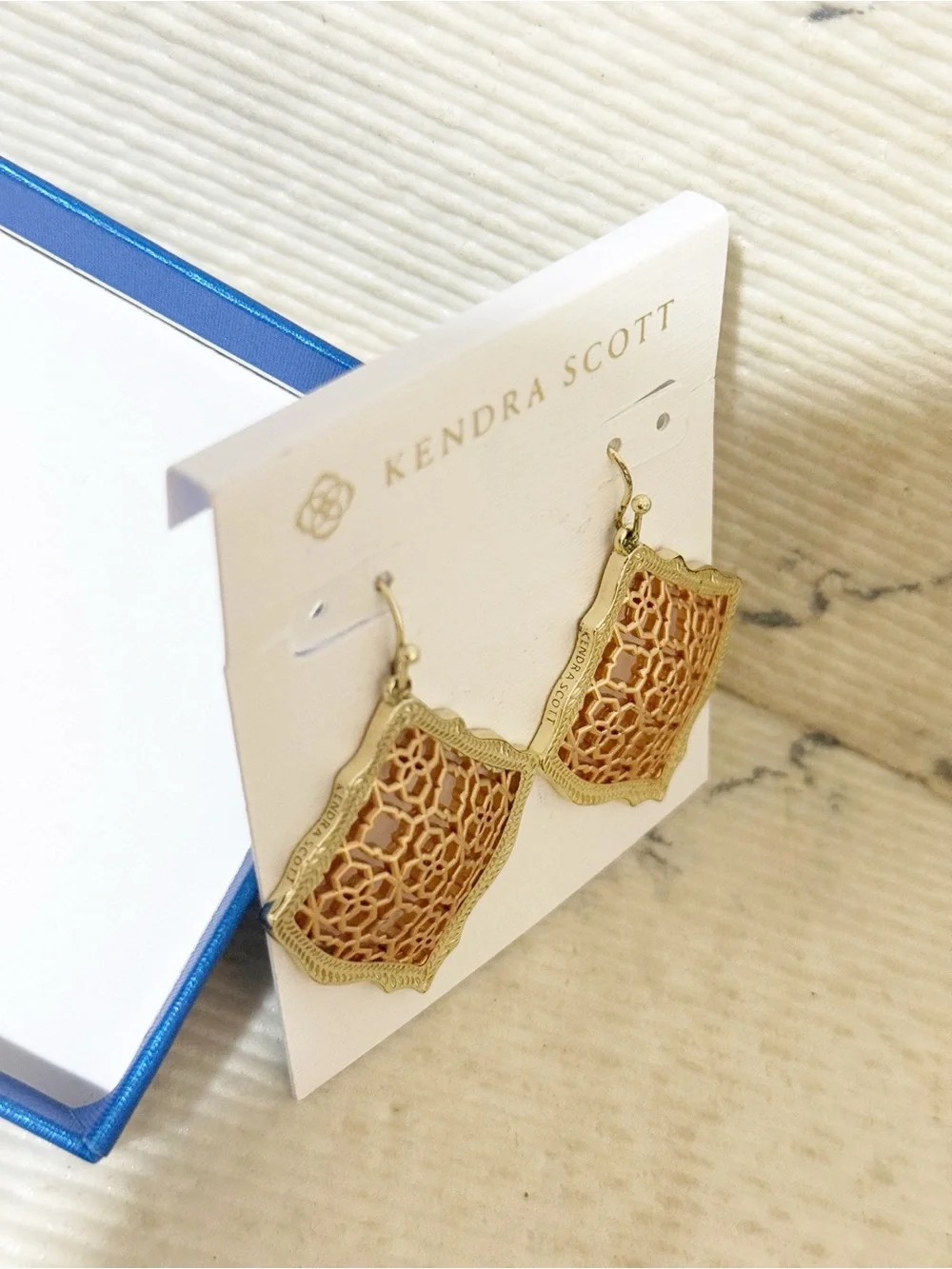 Kendra Scott “Kristen” Drop Earrings - Rose Gold Filigree - Picture 8 of 11